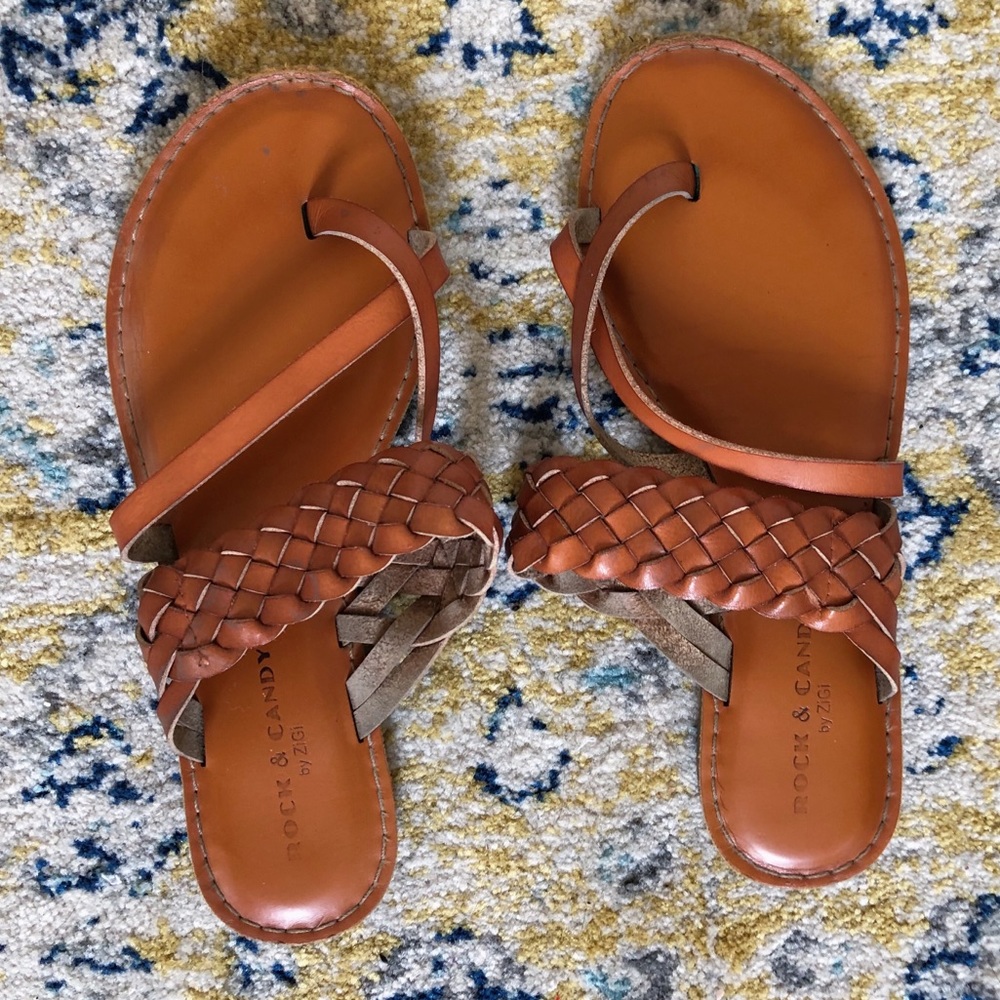 Brown Woven Sandals